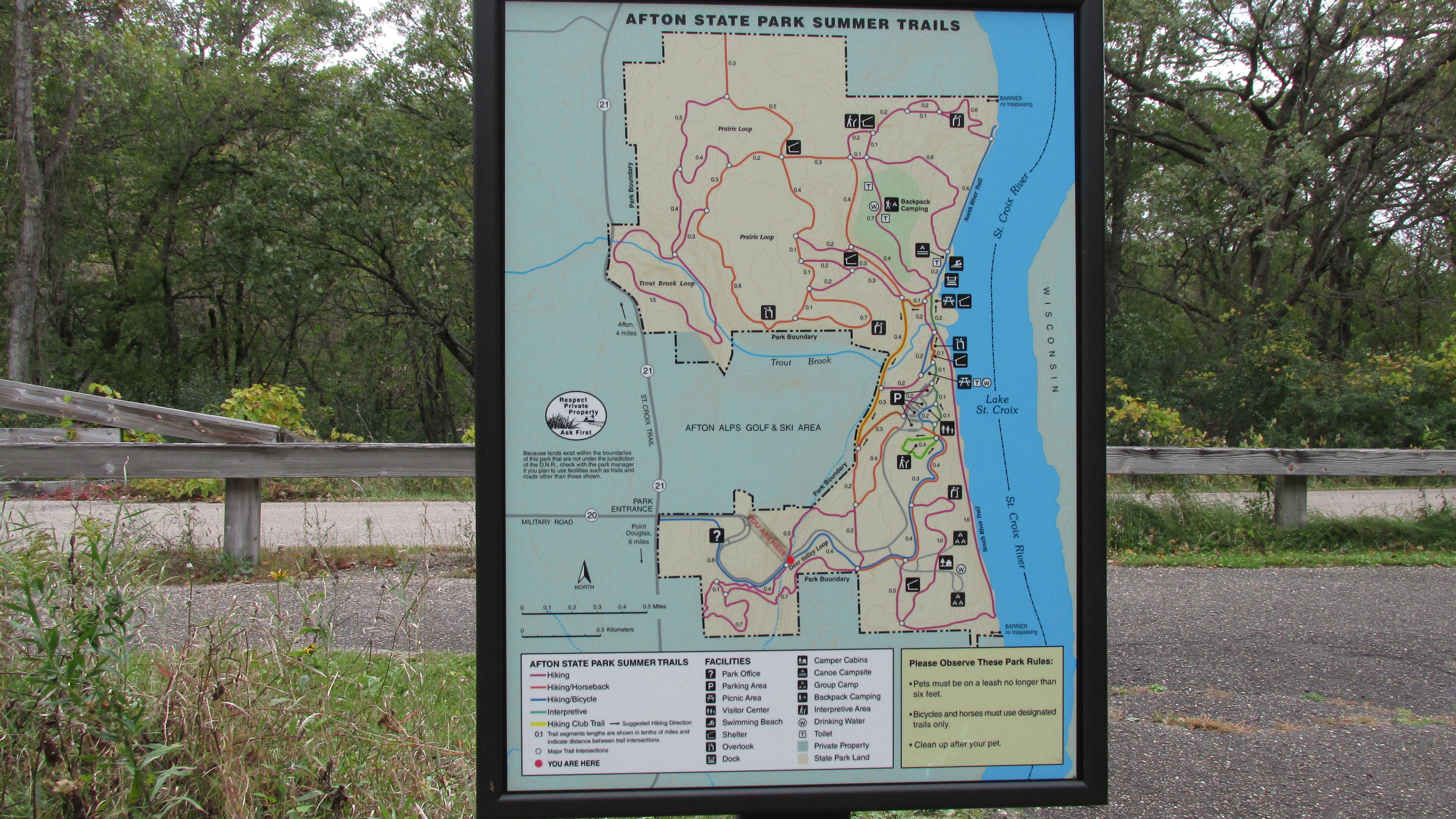 Trail map of Afton State Park