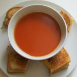 Grilled Cheese and tomato soup, gooey goodness.
