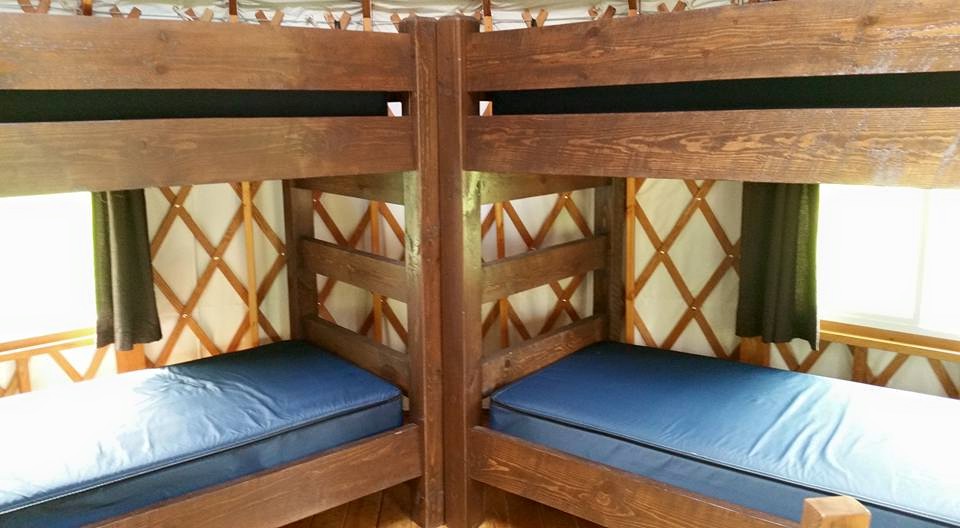Bunk beds in yurt
