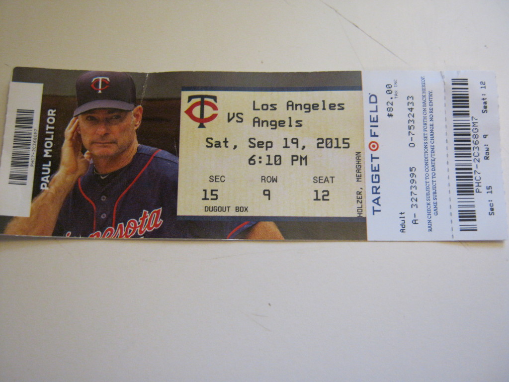 twins baseball ticket
